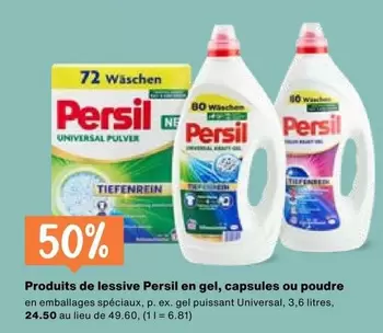 Produits de lessive en gel, capsules ou poudre