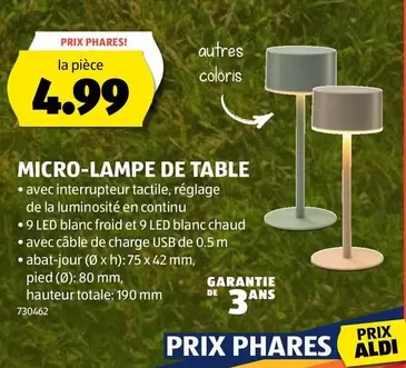 MICRO-LAMPE DE TABLE