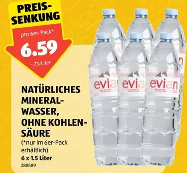 Evian - Natürliches Mineralwasser, ohne Kohlensäure