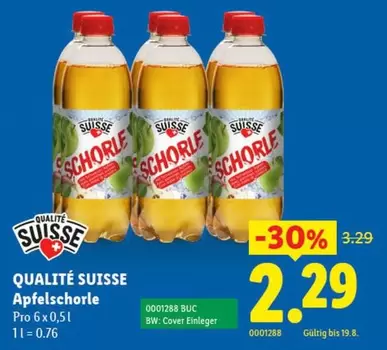 QUALITÉ SUISSE Apfelschorle Pro 6x0,5l