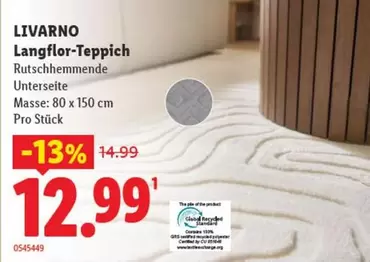 Langflor-Teppich Rutschhemmende Unterseite