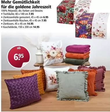 Kissenbezüge, Tischläufer, Kuscheldecke