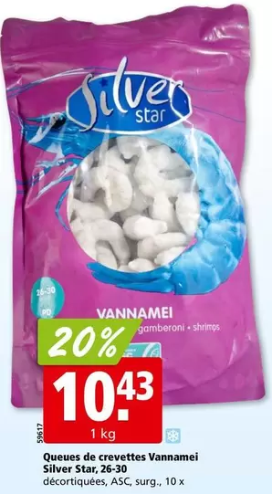 Queues de crevettes Vannamei