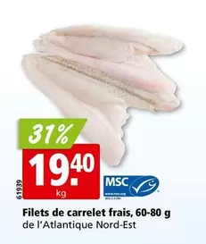 Filets de carrelet frais