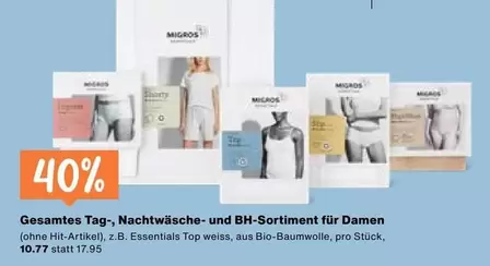 Tag-, Nachtwäsche- und BH-Sortiment
