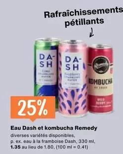 Eau Dash et kombucha Remedy