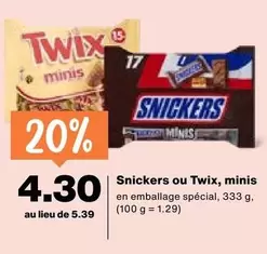 Snickers ou Twix, minis