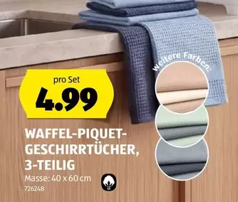 WAFFEL-PIQUET-GESCHIRRTÜCHER, 3-TEILIG