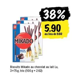 Biscuits Mikado au chocolat au lait