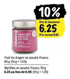 Fruit du dragon en poudre, Myrtilles en poudre