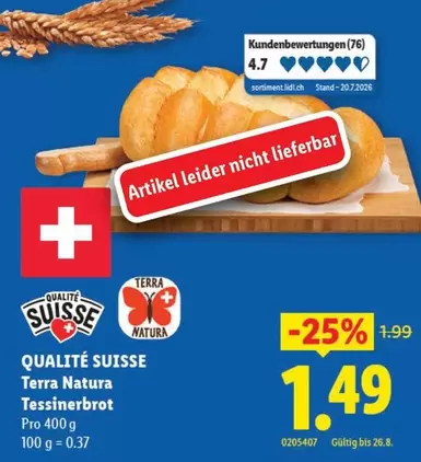 Terra Natura Tessinerbrot Pro 400 g
