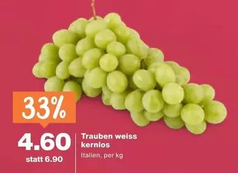 Trauben weiss kernlos