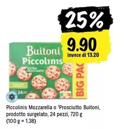Piccolinis Mozzarella o 'Prosciutto