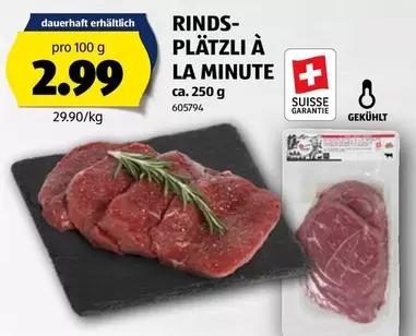 RINDS-PLÄTZLI À LA MINUTE