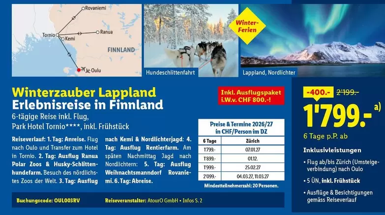 Winterzauber Lappland Erlebnisreise in Finnland