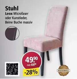 Stuhl Leox Microfaser oder Kunstleder, Beine Buche massiv