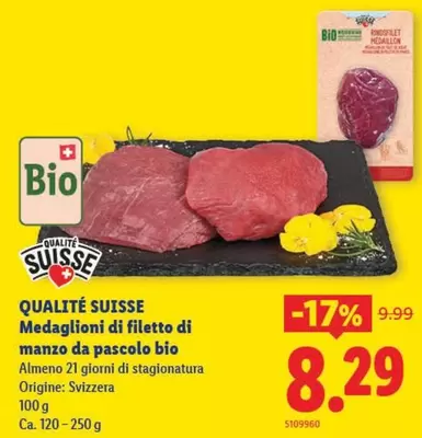 Medaglioni di filetto di manzo da pascolo bio