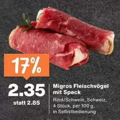 Fleischvögel mit Speck