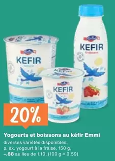 Yogourts et boissons au kéfir