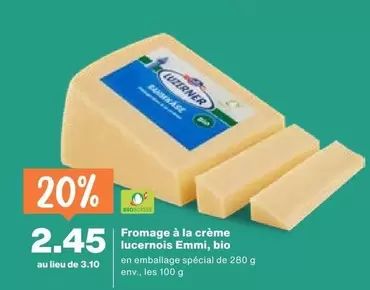 Fromage à la crème lucernois Emmi, bio