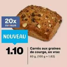 Carrés aux graines de courge
