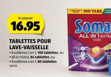 TABLETTES POUR LAVE-VAISSELLE Excellence 3 en 1, 100 tablettes, ou All in 1 Extra, 84 tablettes, ou Excellence 4 en 1, 80 tablettes 683230