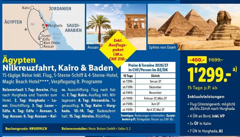 Baden - Nilkreuzfahrt, Kairo &