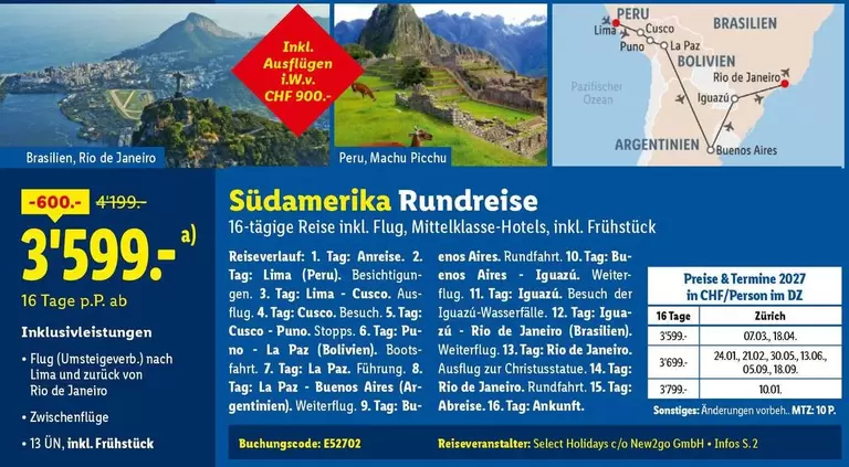 Südamerika Rundreise