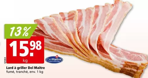 Lard à griller fumé, tranché
