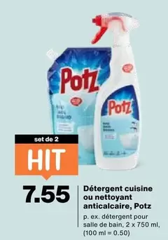 Detergent cuisine ou nettoyant anticalcaire