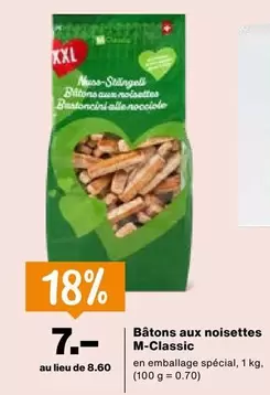 Bâtons aux noisettes