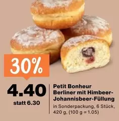 Berliner mit Himbeer-Johannisbeer-Füllung