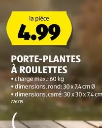 PORTE-PLANTES À ROULETTES 726719