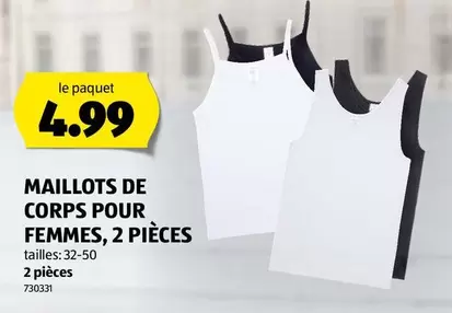 MAILLOTS DE CORPS POUR FEMMES, 2 PIÈCES