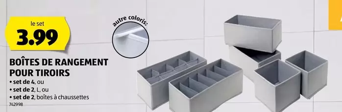 BOÎTES DE RANGEMENT POUR TIROIRS