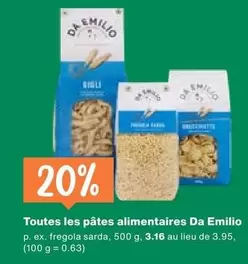 Toutes les pâtes alimentaires