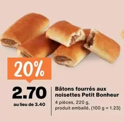 Bâtons fourrés aux noisettes