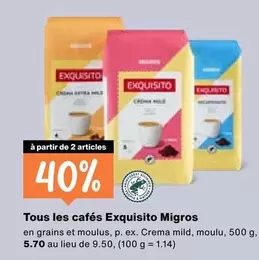 Tous les cafés Exquisito
