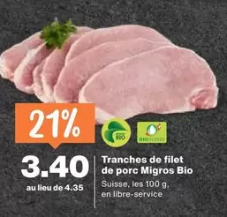 Tranches de filet de porc