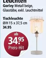 Gorley Metall beige, Glasstäbe, exkl. Leuchtmittel