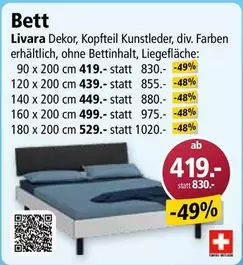 Bett Livara Dekor, Kopfteil Kunstleder