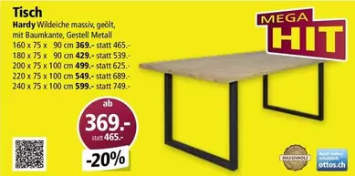 Tisch Hardy Wildeiche massiv