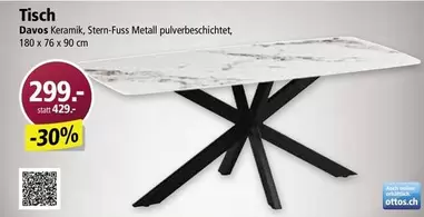 Tisch Davos Keramik, Stern-Fuss Metall pulverbeschichtet