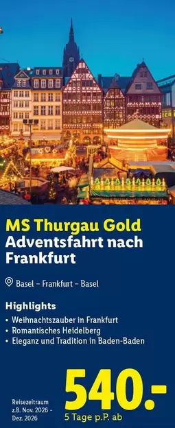 Baden Baden - MS Thurgau Gold Adventsfahrt nach Frankfurt