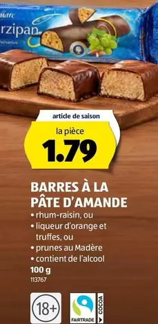 BARRES À LA PÂTE D'AMANDE