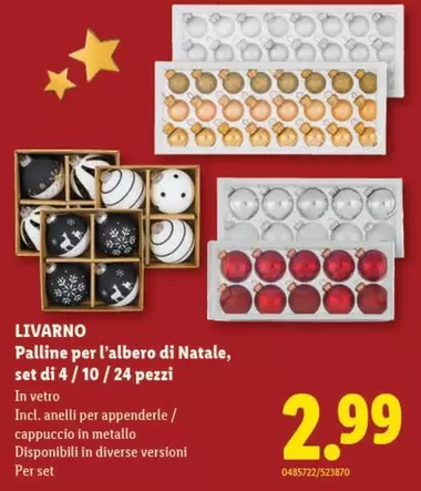 Palline per l'albero di Natale, set di 4 / 10 / 24 pezzi