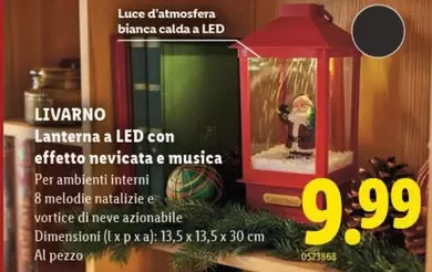 Lanterna a LED con effetto neve e musica