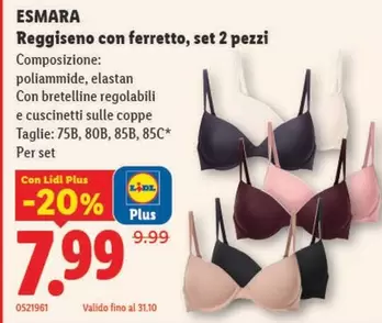 Reggiseno con ferretto, set 2 pezzi