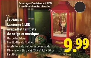 Lanterne à LED avec effet tempête de neige et musique