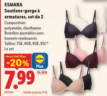 Soutiens-gorge à armatures, set de 2